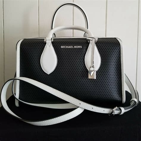 black and white michael kors bag|michael kors hand bag price.